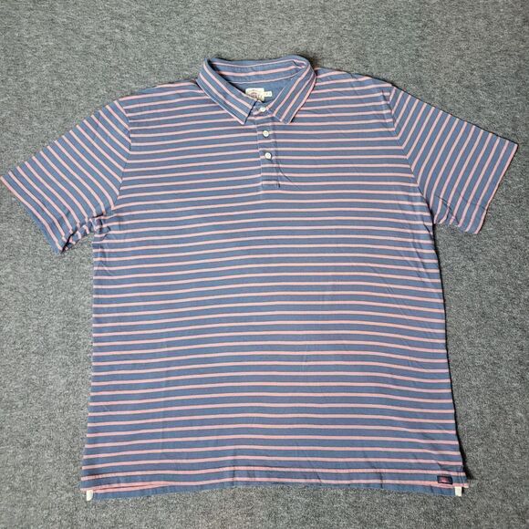 Faherty Men's Shirt Size 2XL Blue Pink Polo Striped Movement Long Sleeve Good Co - Picture 1 of 7